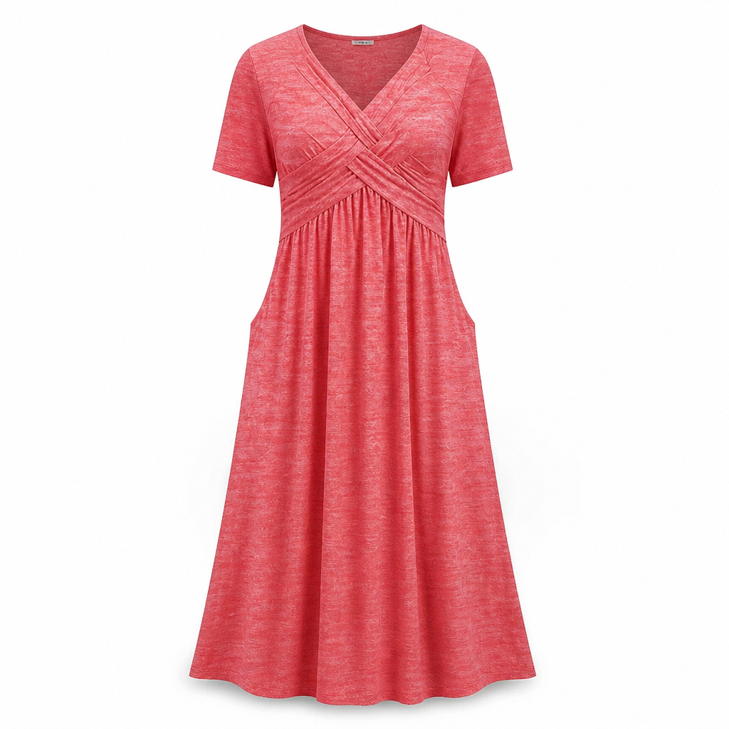 Women's Dress Built-in Tummy Control | Regular Fit | Elasticated Waist, Midi Length | Summer Dress | Wedding Guest Outfit