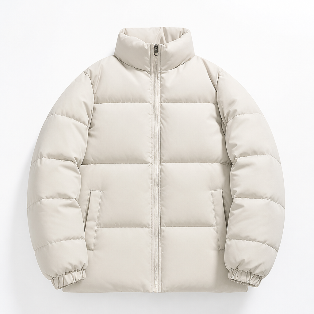 Men's Down Puffer Jacket Down-Filled | Regular Fit | High Collar, Front Zip, Insulated | Winter Coat | Smart Casual