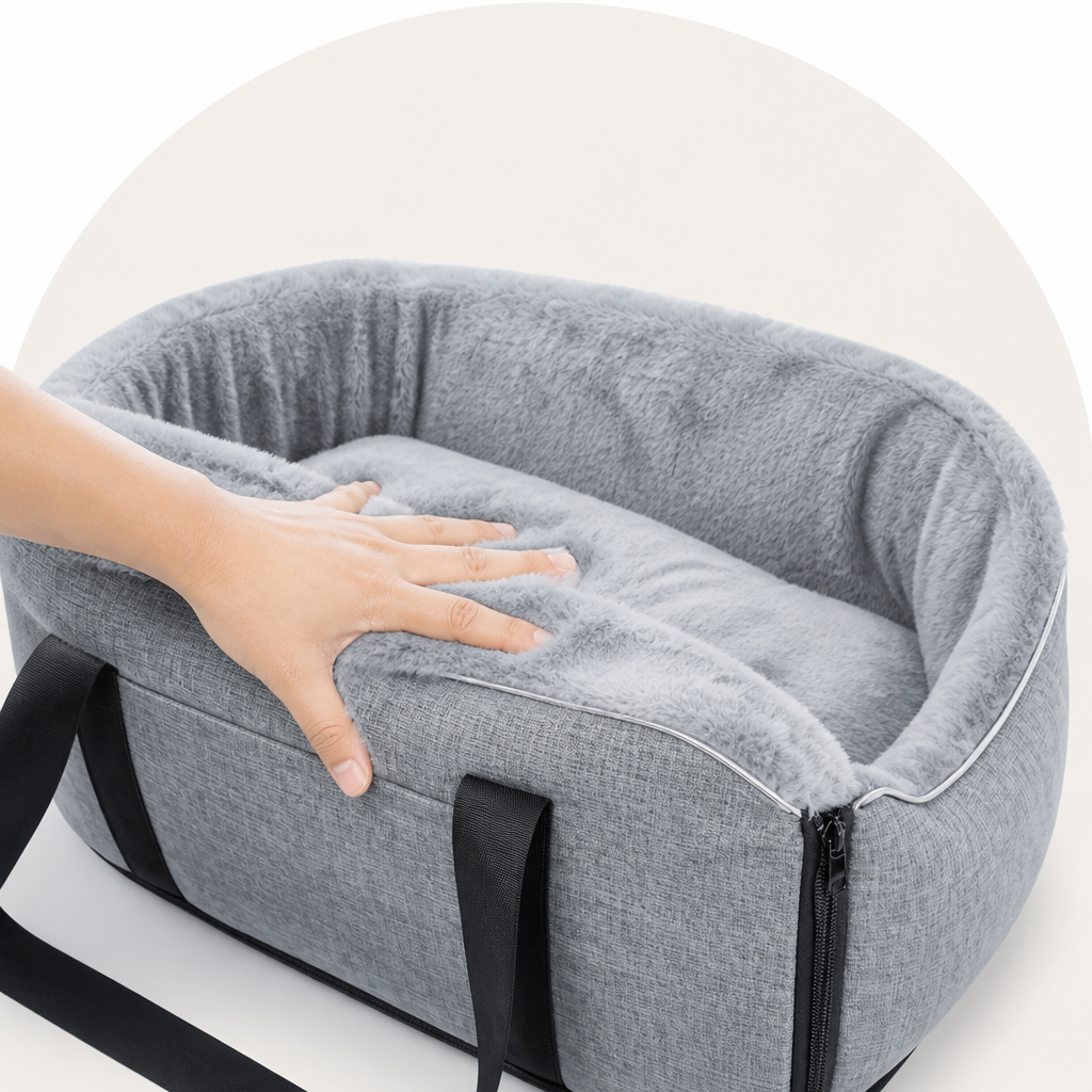 DogBedHouse Plush Polyester & Safety Buckles Booster Car Seat