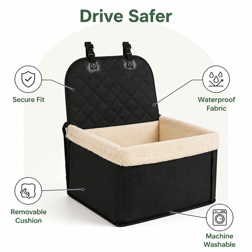 DogBedHouse Waterproof Removable & Washable Car Booster Seat