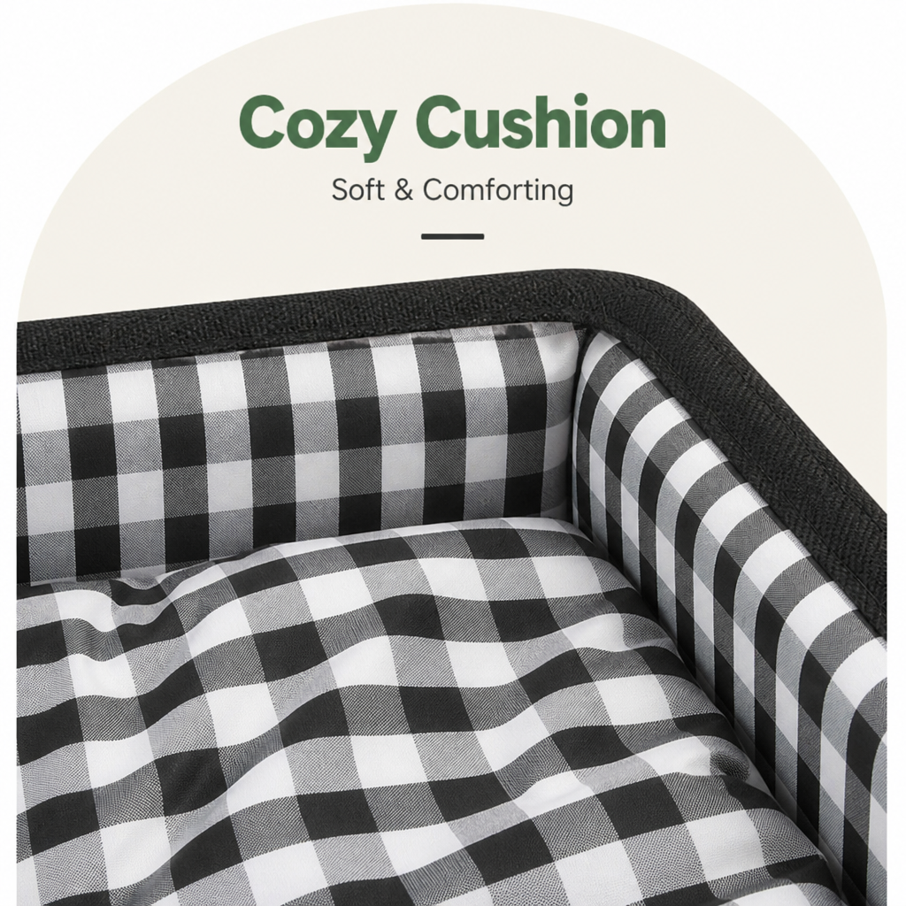 DogBedHouse Safety Belt & Soft Cushion Dog Car Seat (Console Booster)