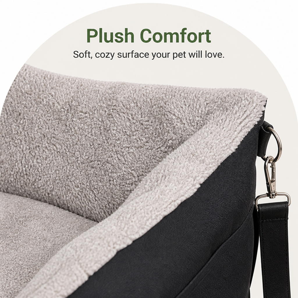 DogBedHouse Double Seat Belts & Washable Dog Car Seat (Small Dog)