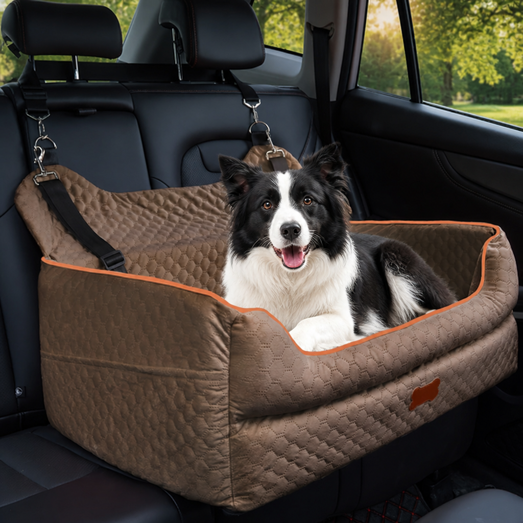 DogBedHouse Thick Padded Dog Booster Seat (Removable & Washable Cover)