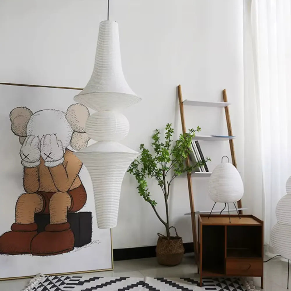 Pascal Japanese Rice Paper Pendant Lantern Light