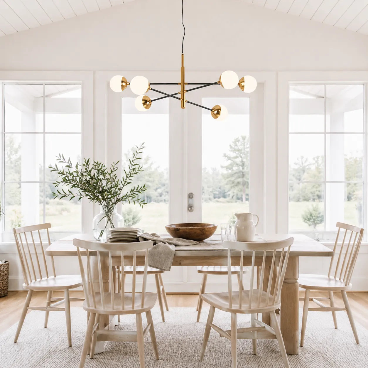 Elise Mid-Century Glass Globe Sputnik Chandelier