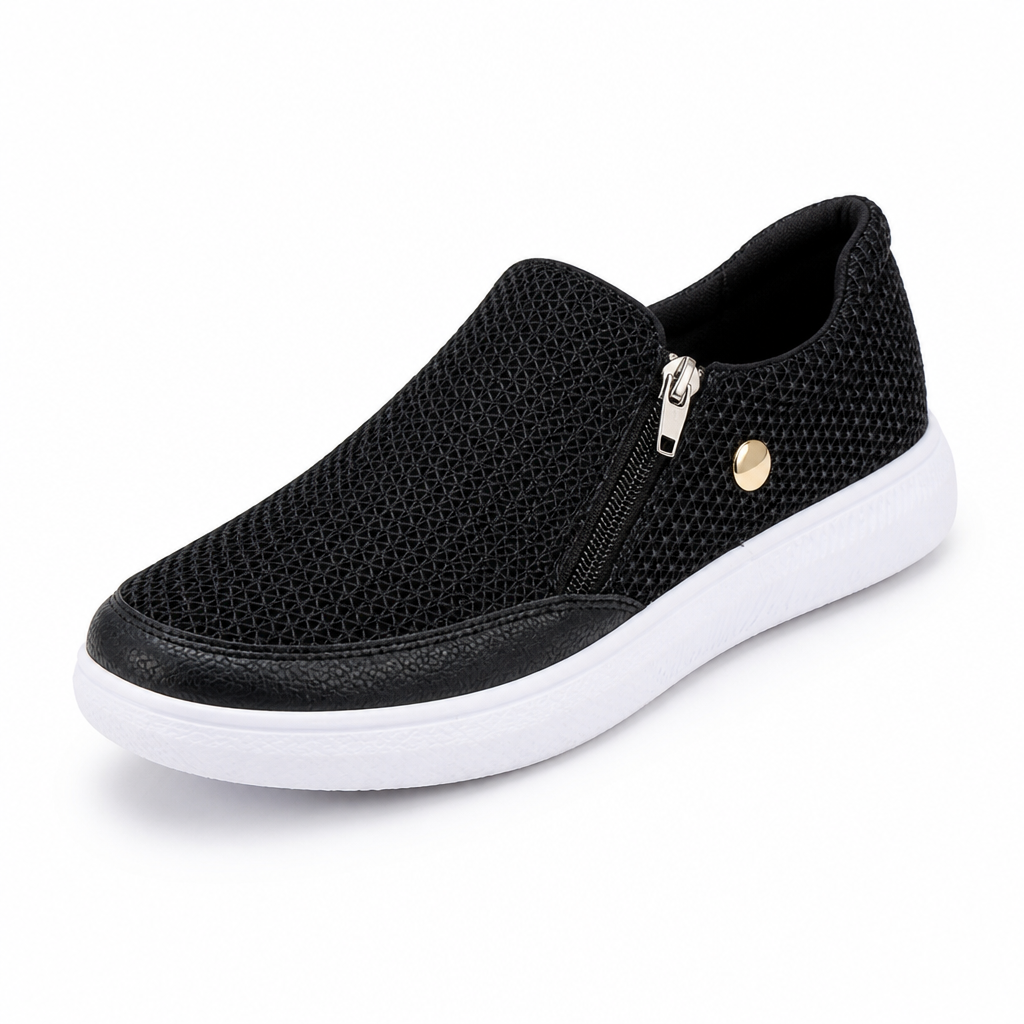 Women's Orthopedic Slip-On Sneakers | Lace-Free Elastic Panel | Non-Slip Rubber Sole, Orthotic Support | Casual Walking Shoes