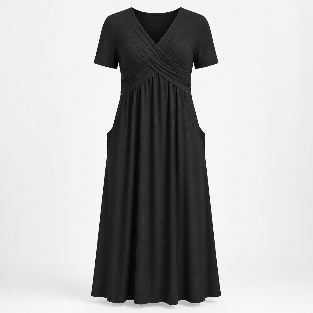 Women's Dress Built-in Tummy Control | Regular Fit | Elasticated Waist, Midi Length | Summer Dress | Wedding Guest Outfit