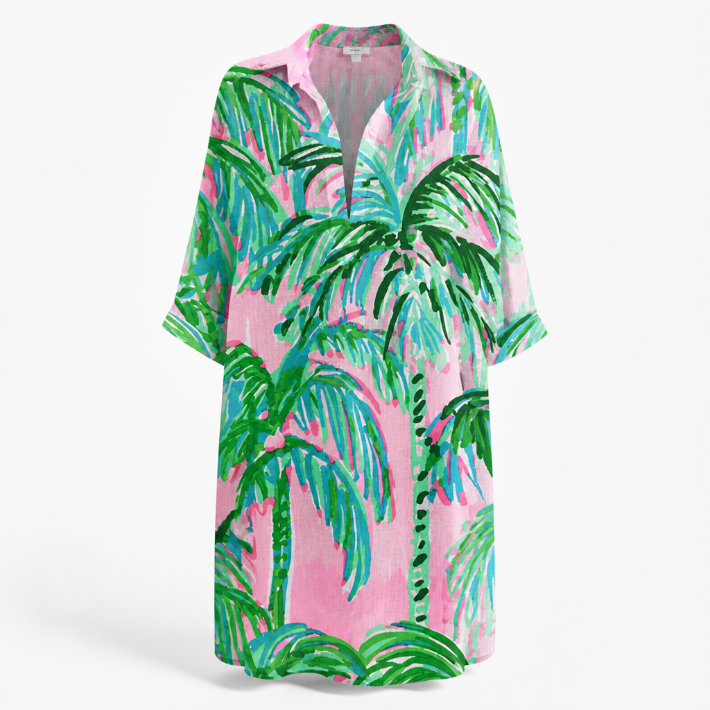 Women's Cotton A-Line Midi Dress | Relaxed Fit | Printed Skirt, Flared Silhouette | Summer Dress, Beach & Garden Party