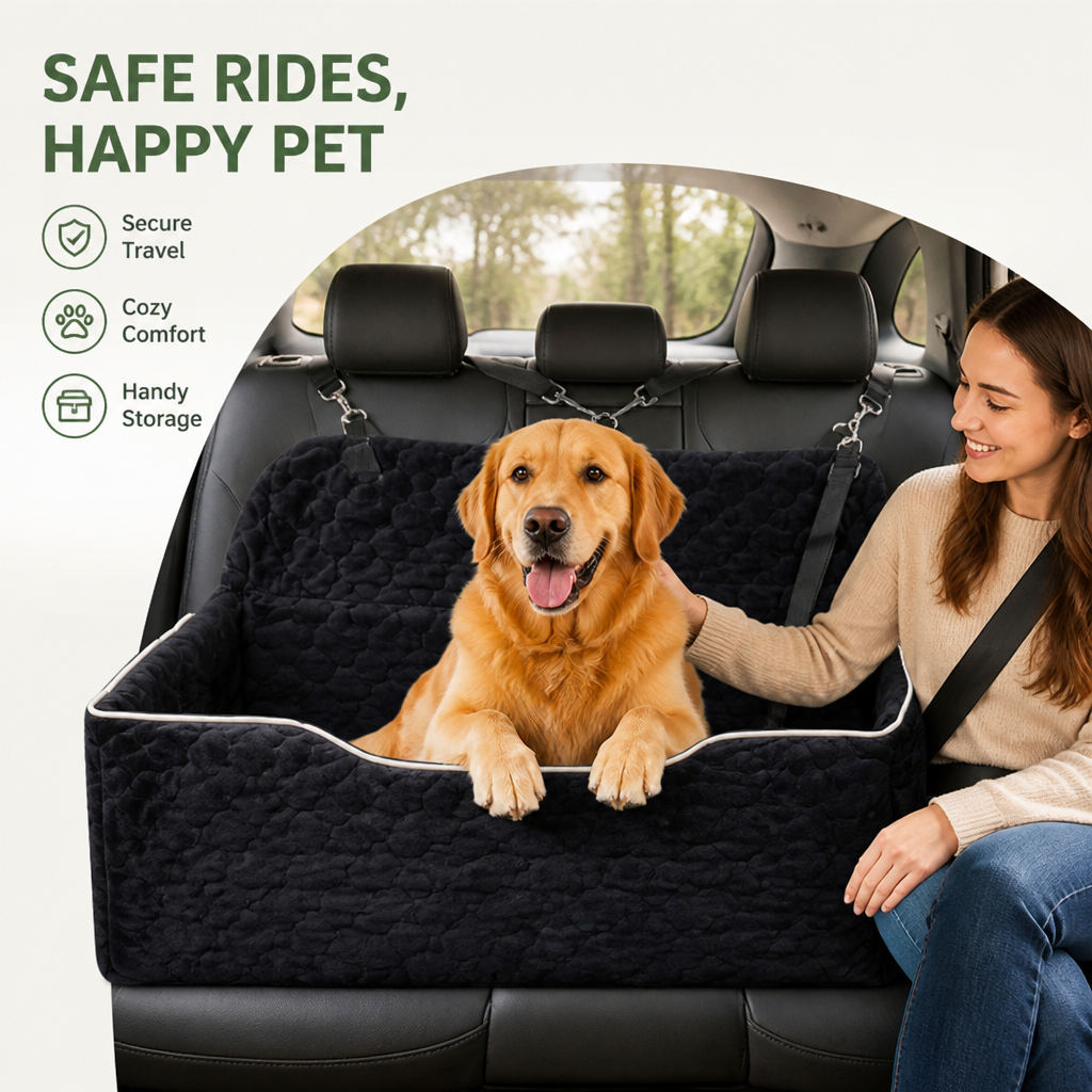 DogBedHouse Large Washable & Tethered Dog Car Seat