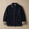 Men's Worker Jacket | Contrast Stitching & Quilted Detail | Patch Pockets & Checkered Cuff