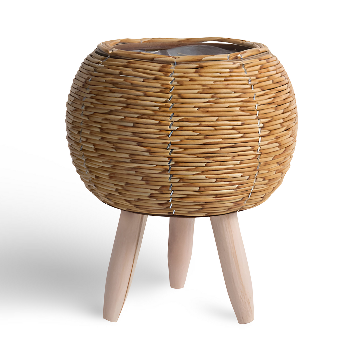 Artificial Basket Planter Rustic Rattan Flower Pot