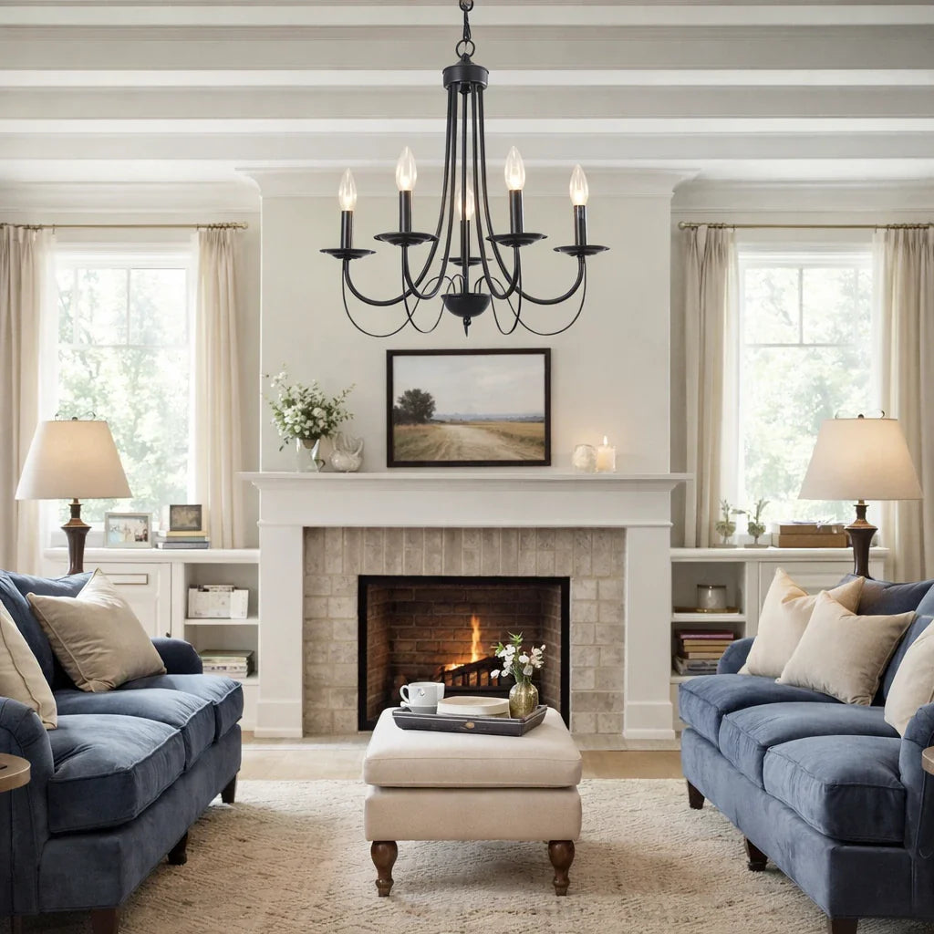 Fiona Candle Style Metal Chandelier Ceiling Light