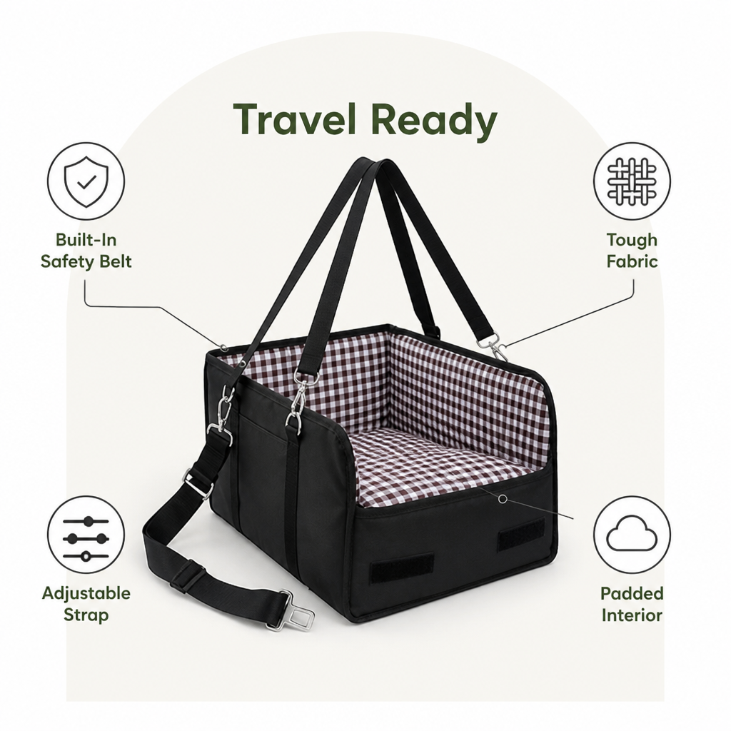 DogBedHouse Safety Belt & Anti-Collapse Dog Booster Seat