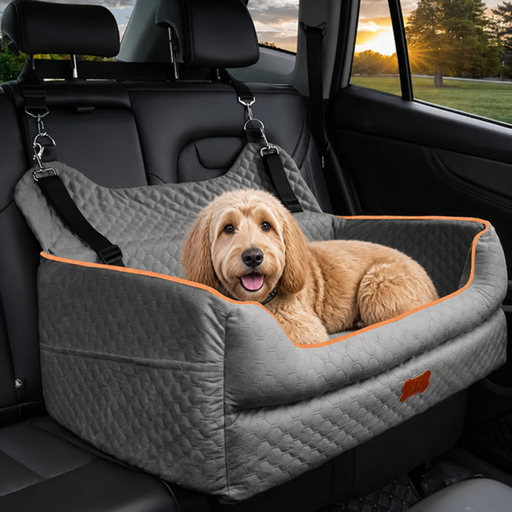DogBedHouse Memory Foam & Washable Cover Car Booster Seat