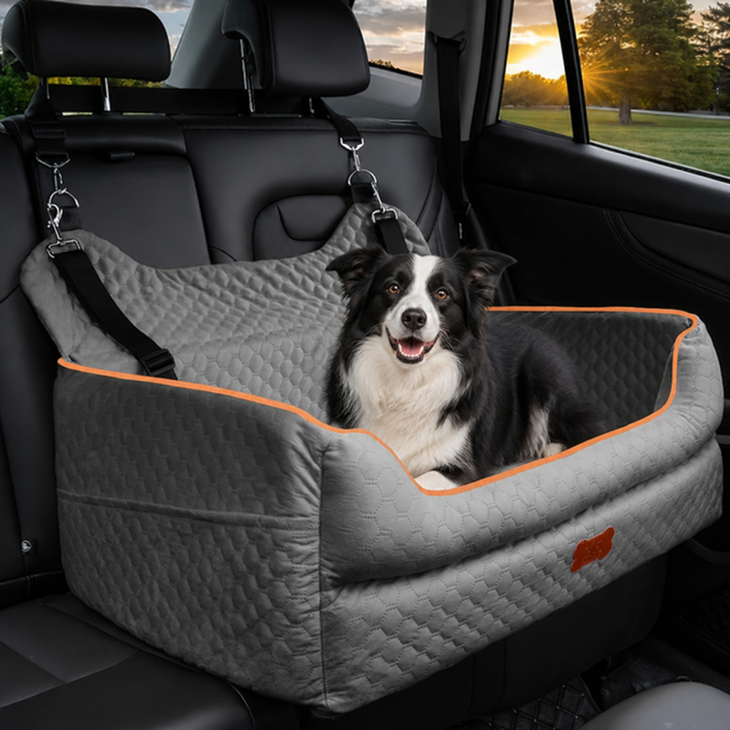 DogBedHouse Memory Foam & Washable Cover Car Booster Seat