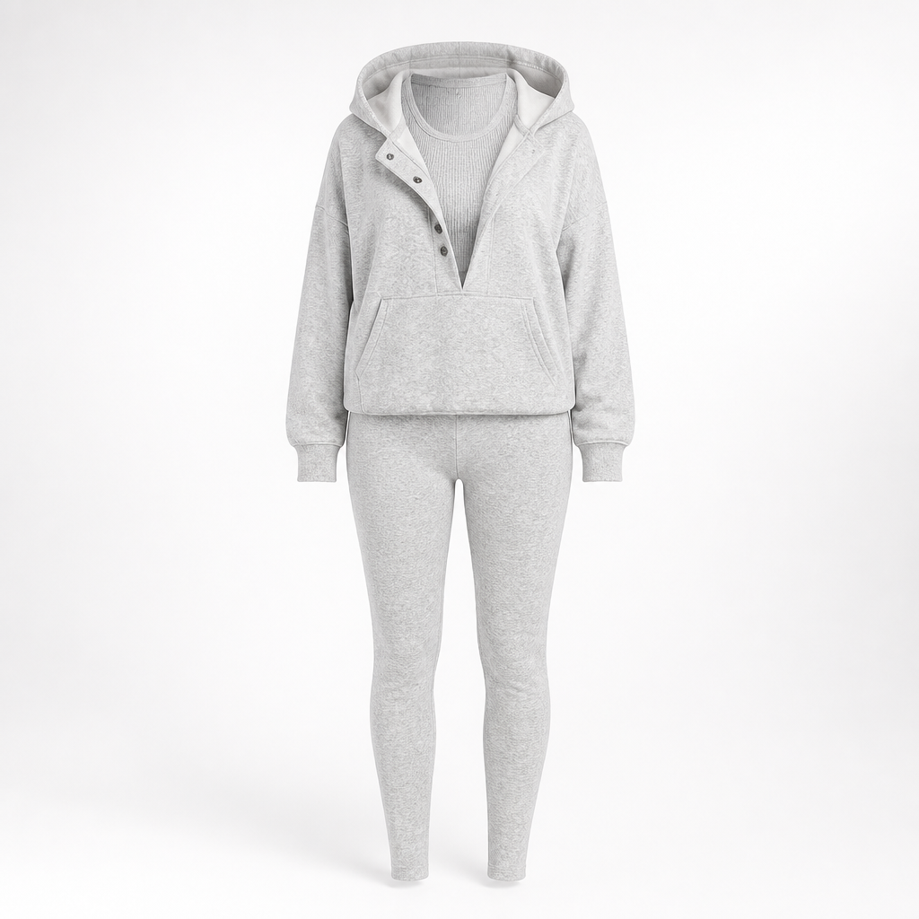Women's Sleeveless Polyester Jumpsuit | Slim Fit | Ribbed Top, Oversized Hoodie, High-Waist Leggings | Gym Wear