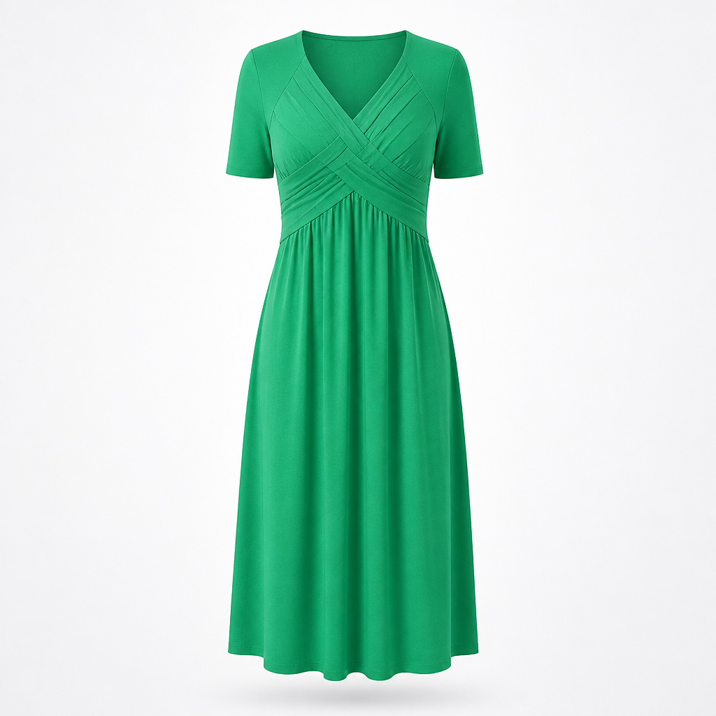 Women's Dress Built-in Tummy Control | Regular Fit | Elasticated Waist, Midi Length | Summer Dress | Wedding Guest Outfit