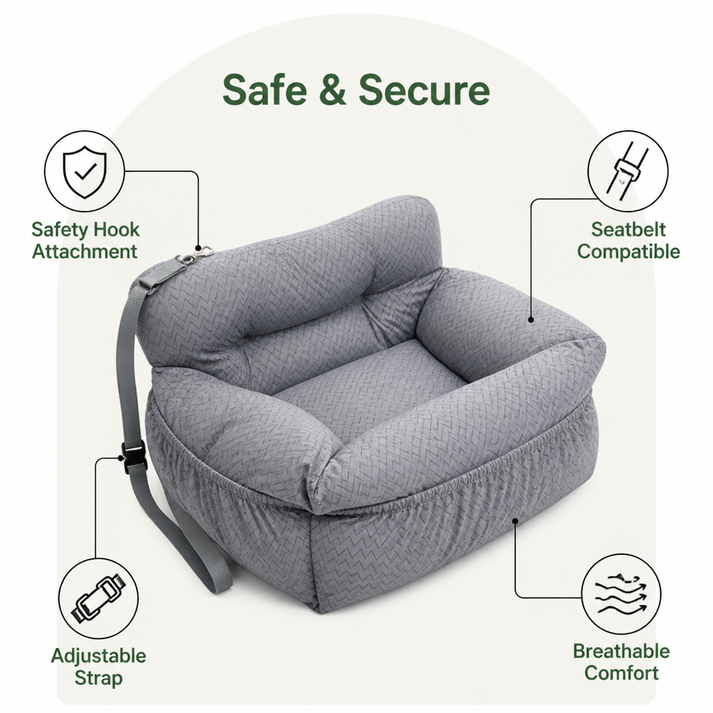 DogBedHouse Safety Hook & Buckle Dog Car Seat