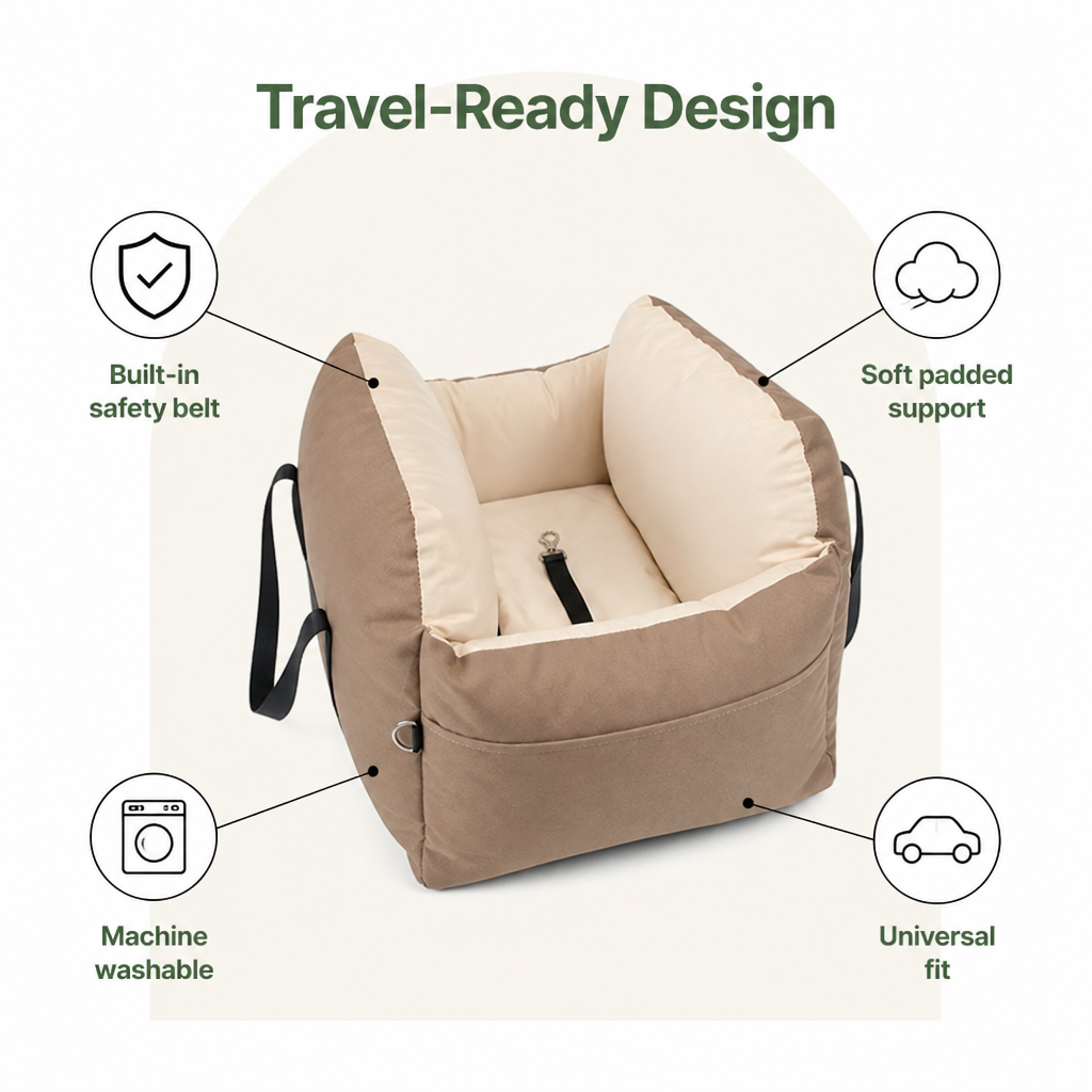 DogBedHouse Safety-Belt & Washable Booster Car Seat