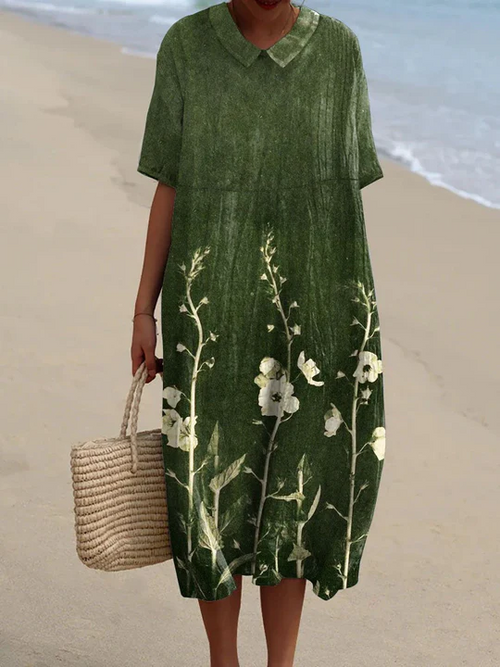 Avencea - Summer Dress with Floral Pattern and Elegant Design