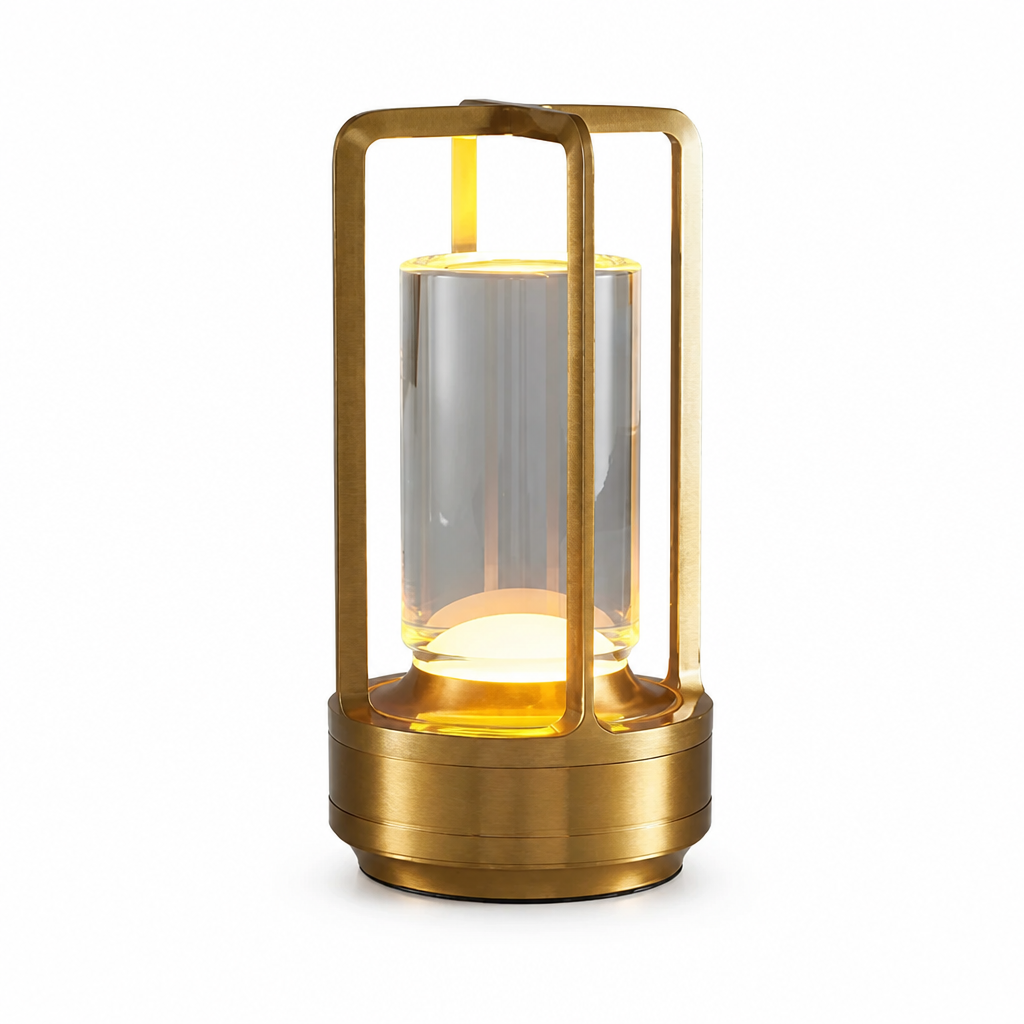 Table Lamp | Touch Sensor LED Color-Changing | Acrylic & Aluminum, USB Rechargeable Night Light